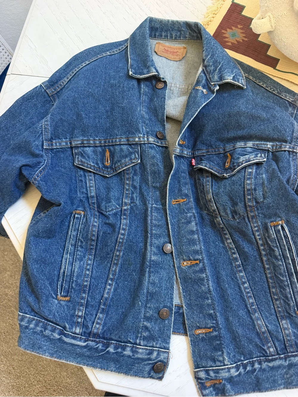 Vintage Levi's 70507 Denim Trucker Jacket Made in USA Size M 80s Classic TypeIII